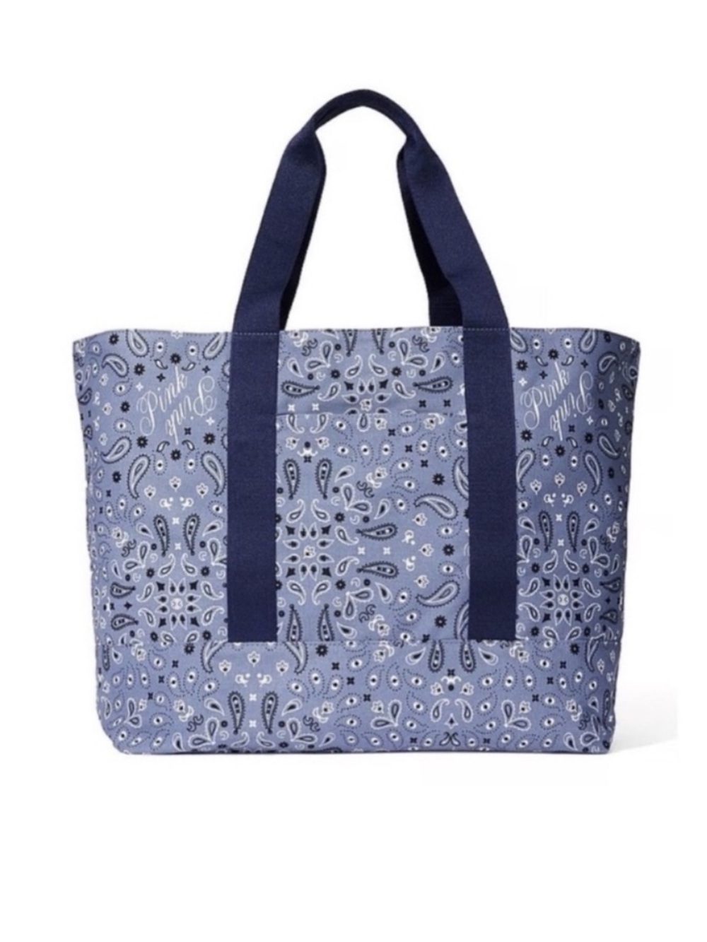 NWT Victorias Secret blue paisley reversible large travel tote size XL